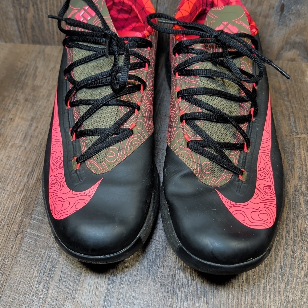 Nike KD 6 Meteorology Black Pink Lace Up Low Top Men's Size 12 Athletic Sneakers - Picture 4 of 13